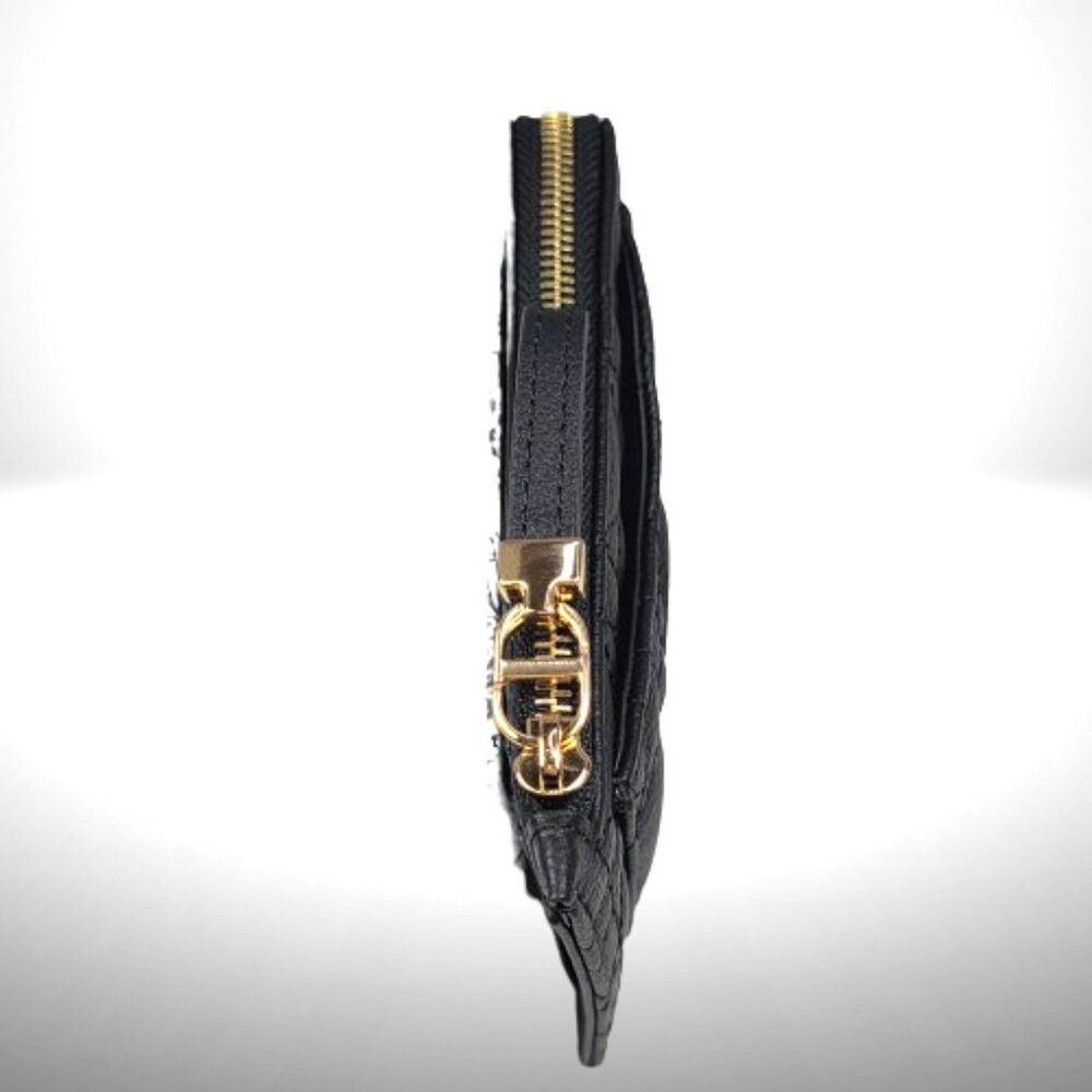 Dior Caro Cosmos Zipped Card Holder In Black Supple Cannage Calfskin - New - Picture 6 of 11